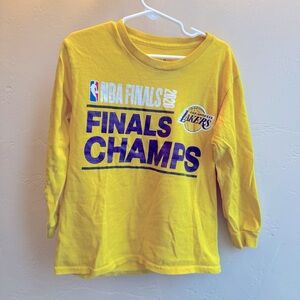 Boys Lakers championship T long sleeve. Runs small, fits size 5/6T